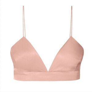 AGGI  Selected Poland Blush Satin Cropped Bralette Top Large